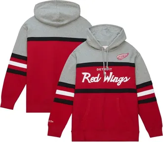 Mitchell & Ness Mens Mitchell & Ness Red/Gray Detroit Red Wings Head Coach Pullover Hoodie at Nordstrom, Size Xx-Large