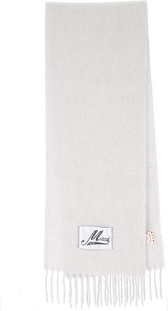 Marni Grey Alpaca Blend Fringed Scarf