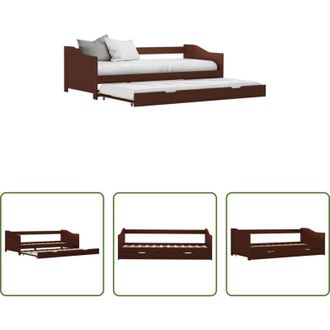 vidaXL vidaXL Letto a due posti - Dormeuse Estraibile senza Materasso Marrone Scuro 90x200 cm