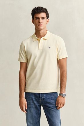 GANT Men Regular Fit Shield Piqu&eacute; Polo Shirt (XXXL) VANILLA YELLOW