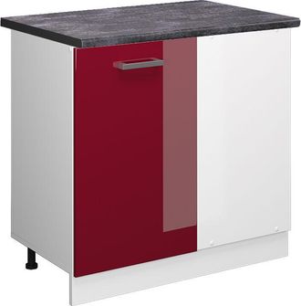 Vicco Armario De Esquina R-line, Rojo Burdeos Alto Brillo, 86 Cm, Et Antracita Vicco