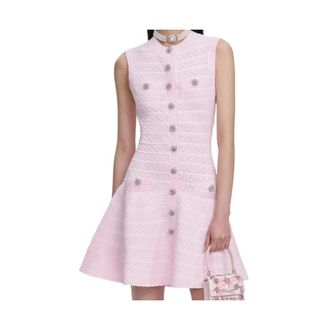 Self Portrait Short Dresses, female, Pink, Size: L Ss26-063S Dress