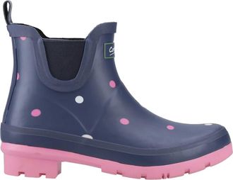 Cotswold Dames Clarence Gestippelde Enkellaarsjes (Marineblauw/Roze)