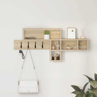 vidaXL Appendiabiti a muro rovere sonoma 100 x 12 x 43.5 cm - Vidaxl