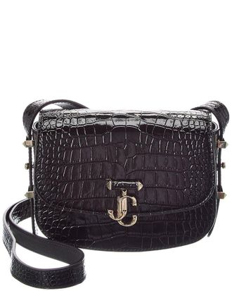Jimmy Choo London Croc-Embossed Leather Crossbody