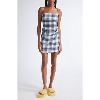 Acne Studios Dua Optic Check Minidress in Blue/Black at Nordstrom Rack, Size 10 Us / 42 Eu