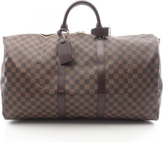 Louis Vuitton Brown Coated Canvas Pvc Damier Canvas Leather Boston Bag (Pre-Owned)