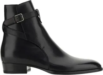 Saint Laurent Cowboy Boots, male, Black, Size: 6 1/2 US Calfskin Ankle Boots