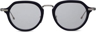 Thom Browne round-frame glasses - unisex - Acetate/Titanium - 51 - Blue