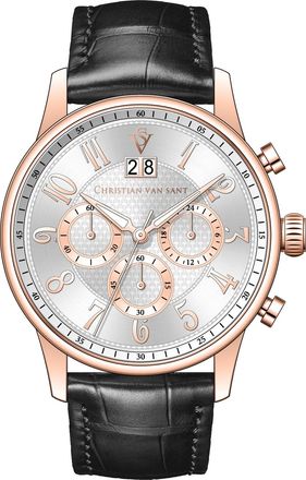 Christian Van Sant Mens Heritage Silver Round 42mm