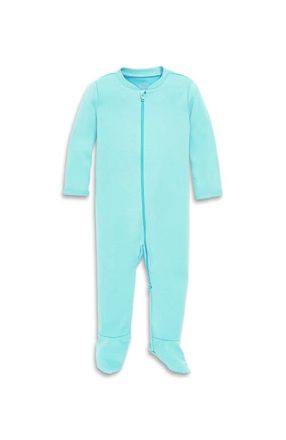 primary Baby Organic Zip Footie In Solid in Mist at Nordstrom, Size Newborn