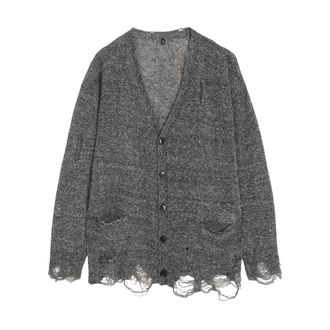 R13 Cardigans, female, Gray, Size: L Boyfriend Cardigan