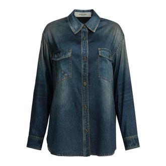 Golden Goose Denim Shirts, female, Blue, Size: XS Lightweight Jacket