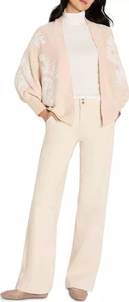 Nic+Zoe Embroidered Cardigan Sweater In Neutral Multi