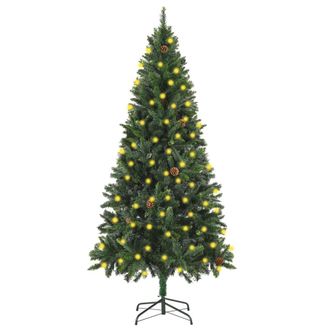vidaXL &Aacute;rbol De Navidad Artificial Iluminado Con Luces Y Pi&ntilde;as 180 Cm Vidaxl
