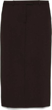 Officine Générale Pencil Skirts, female, Brown, Size: M Brown Wool Skirt with Dart Detailing