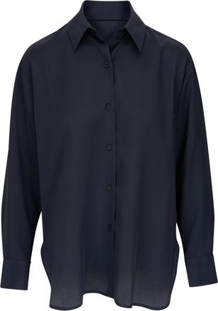 Nili Lotan Gaia long-sleeve silk shirt - women - Silk - S - Blue