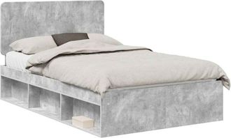 vidaXL Bed Frame Concerte Grey 135 x 190 cm Solid Pine Wood vidaXL