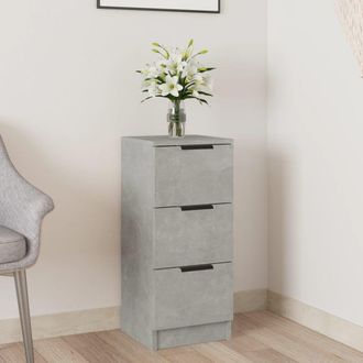 vidaXL Vidaxl Credenza Grigio Cemento 30x30x70 Cm In Legno Multistrato