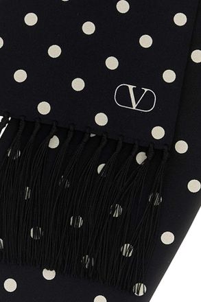 Valentino Garavani Polka-Dot Silk Scarf - Black
