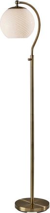 Adesso Swirl Antiqued Brass Floor Lamp in Antique Brass at Nordstrom