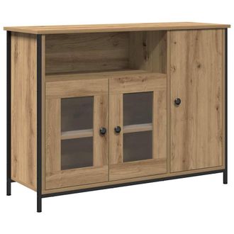 Berkfield Home Sideboard Artisan Oak 100x35x75 cm Engineered Wood in Brown | Size: 100 x 35 x 75 cm