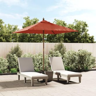 vidaXL Sombrilla De Jard&iacute;n Con Poste De Madera Terracota 198x198x231cm Vidaxl