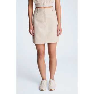Kenneth Cole Cotton Miniskirt in Oxford Stone at Nordstrom, Size 14