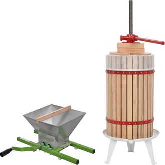 vidaXL Conjunto De Prensa Y Trituradora De Frutas Y Vinos 2 Piezas Vidaxl