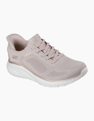 Skechers Womens Skechers BOBS Sport Squad Chaos Textile Womens Natural/Gold Standard Trainers - Cream - Size: 3