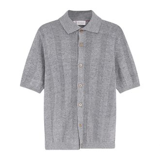 Brunello Cucinelli Linen and Cotton Cardigan - male - Brunello Cucinelli - Cardigans - Gray - 2XL - Knitwear