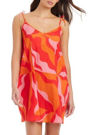Sanctuary Abstract Print Cotton Cover-Up Dress in Red Energy at Nordstrom, Size X-Small