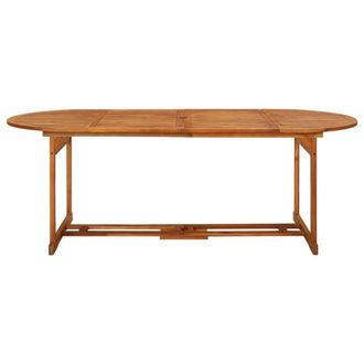 Berkfield Home Garden Dining Table 220x90x75 cm Solid Acacia Wood in Brown | Size: 220 x 90 x 75 cm