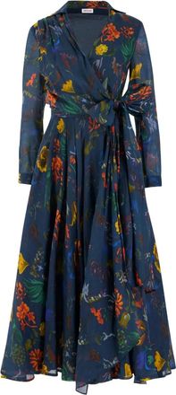 Rosie Assoulin Sash Yay! midi-jurk met lange mouwen - Blauw