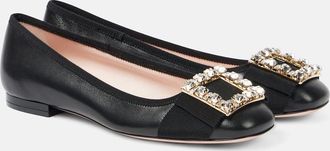 Roger Vivier Tres Vivier embellished leather ballet flats