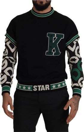 Dolce & Gabbana King Star Crewneck Pullover Sweater - Heren - Sweatshirts - Zwart - XS - Katoen - Hoodies & sweatvesten