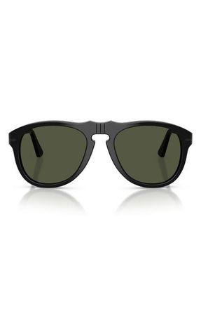 Persol 54mm Pilot Sunglasses in Black /Green at Nordstrom
