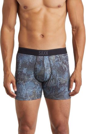 Saxx Quest Quick Dry Mesh Boxer Briefs in Palm Geo-Stone at Nordstrom, Size Xx-Large