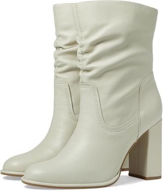 Steve Madden Vector VECT01S1 Bootie Women 8.5 Bone Leather Mid Calf Boots FZP181 (Ivory,8.5)