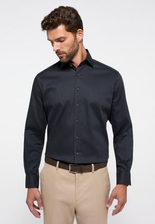 Eterna Langarmhemd ETERNA MODERN FIT, Herren, Gr. 46, N-Gr, graphit, 100% cotton, tailliert, Manschette, Hemden Langarmhemd, NON IRON (b&uuml;gelfrei)