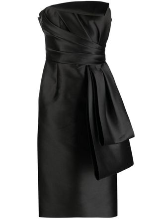 Alberta Ferretti Abito midi con fiocco Mikado - Nero