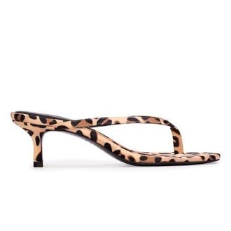 Black Suede Studio Tash 50 Satin Mule in Cheetah Satin at Nordstrom, Size 37.5 Eu