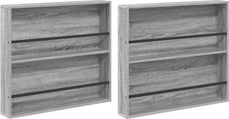 vidaXL Estante De Revistas 2 Uds. Sonoma Gris 80 X 12 X 70 Cm Vidaxl