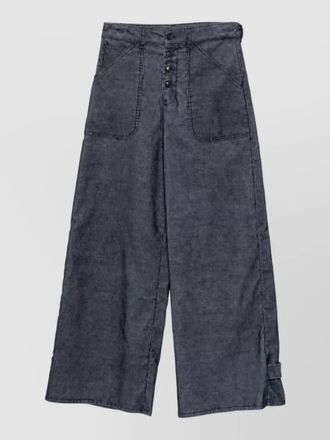 Emporio Armani striped velvet straight-leg trousers