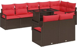 vidaXL Conjunto De Sof&aacute; De Jard&iacute;n 9 Uds. 8-n&uacute;mero De Plazas Vidaxl
