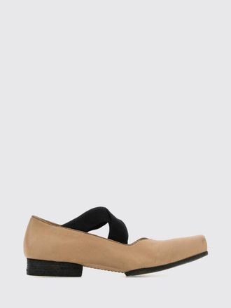 Uma Wang Mary Jane Leather Flats with Square Toe and Elasticized Laces