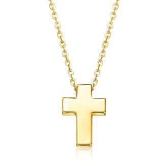 Ross-Simons 14kt Yellow Gold Cross Pendant Necklace
