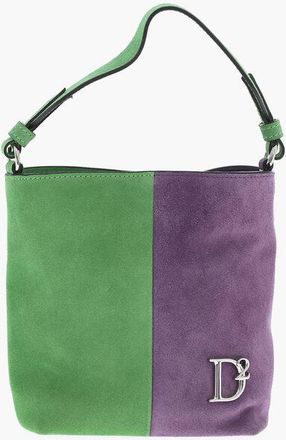 Dsquared2 Two-Tone Suede Top-Handle Bag With Silver Monogram size One Size