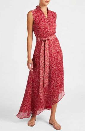 Santorelli Carson Sleeveless Hi-Lo Midi Dress in Printed Georgette in Chili Pepper at Nordstrom, Size 4
