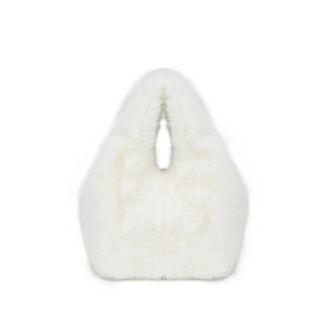 Generic Womens Plush Bags Womens Crossbody Bag Fur Handbag Leather Velvet Handheld(WHITE)